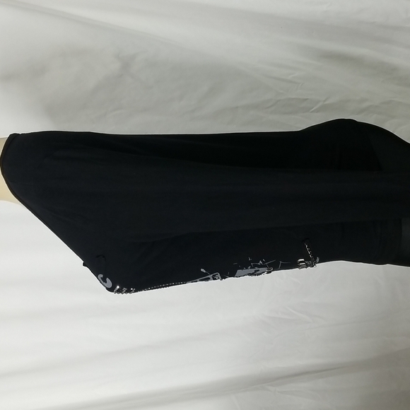 ADORE BLACK LS "MUSIC IS LIFE " EMBELLISHED BLOUSE SIZE SMALL - Picture 5 of 8